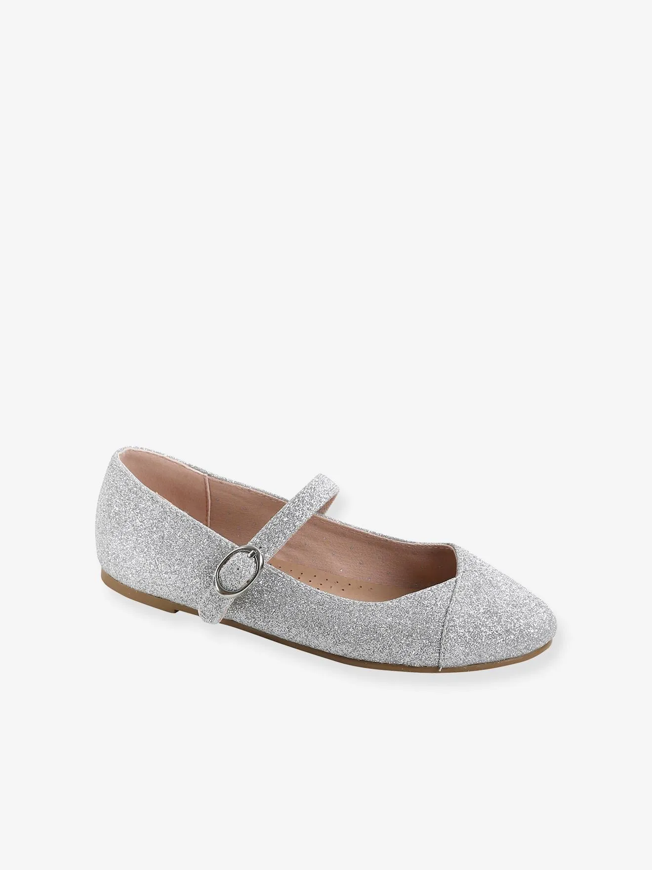 Ballerines à paillettes fille argent - Vertbaudet