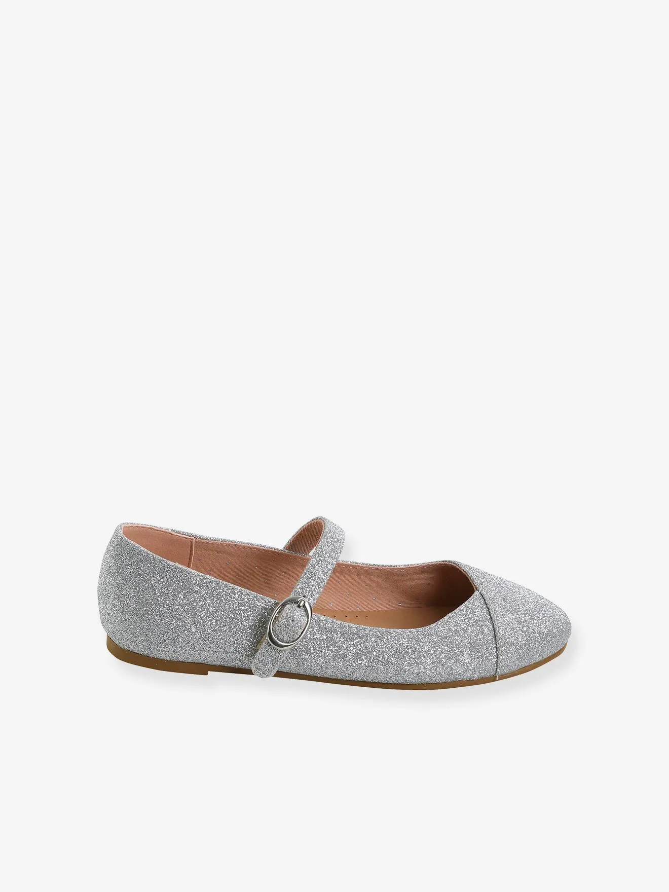 Ballerines à paillettes fille argent - Vertbaudet