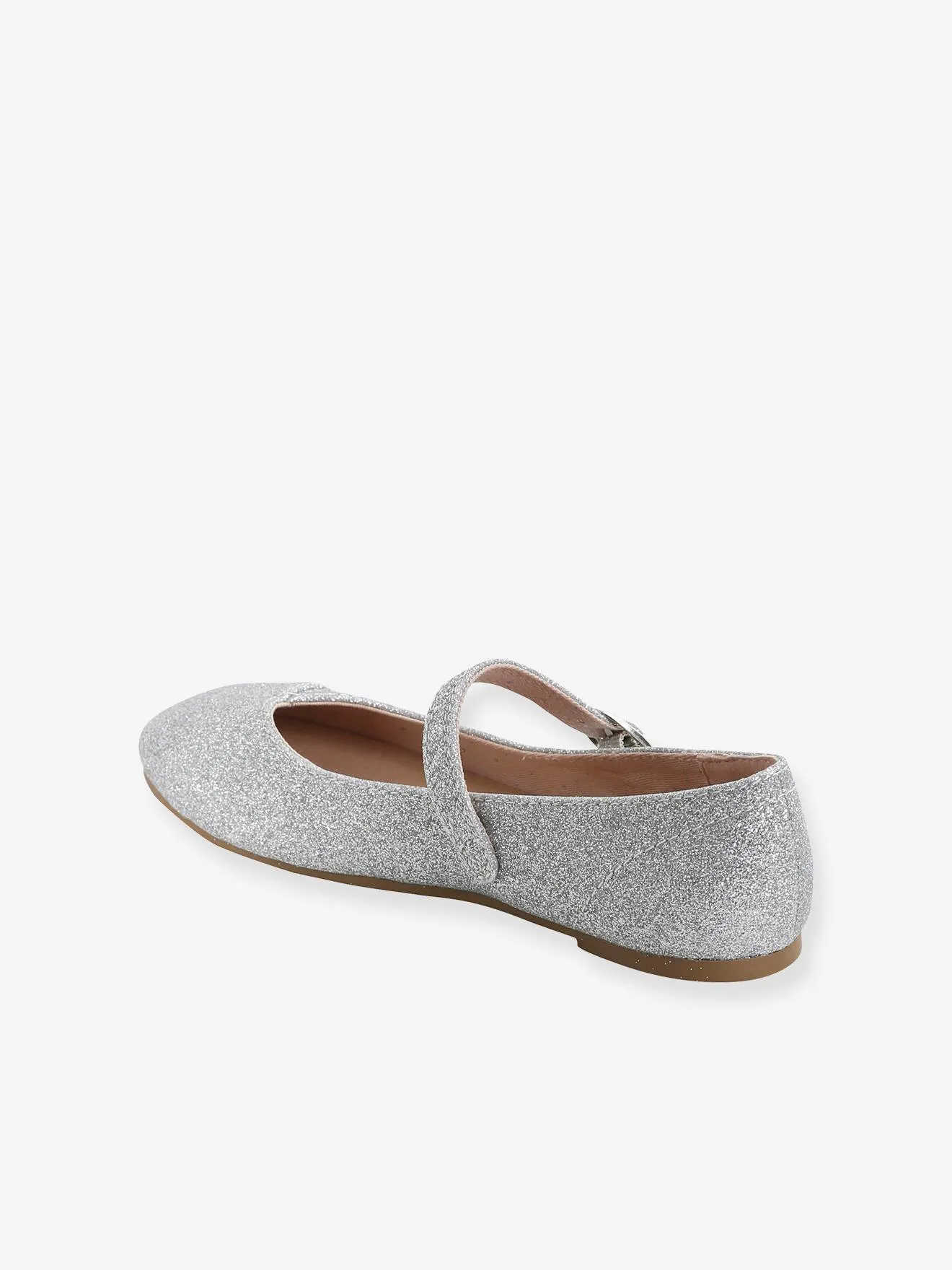 Ballerines à paillettes fille argent - Vertbaudet