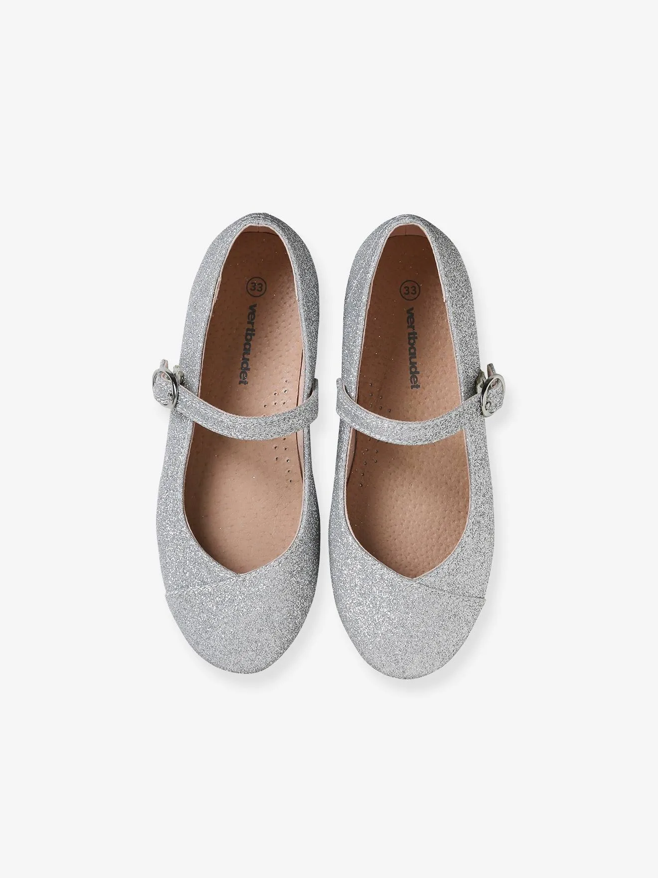 Ballerines à paillettes fille argent - Vertbaudet