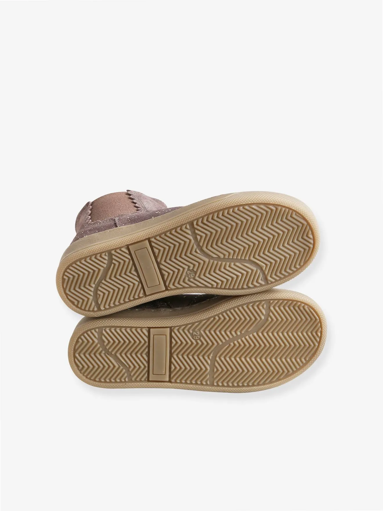 Boots élastiqués et zippés fille taupe - Vertbaudet