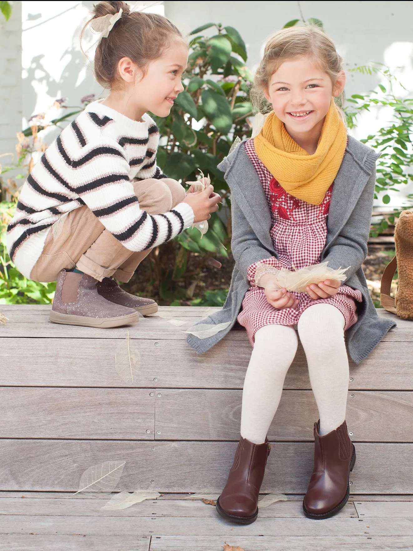 Boots élastiqués et zippés fille taupe - Vertbaudet