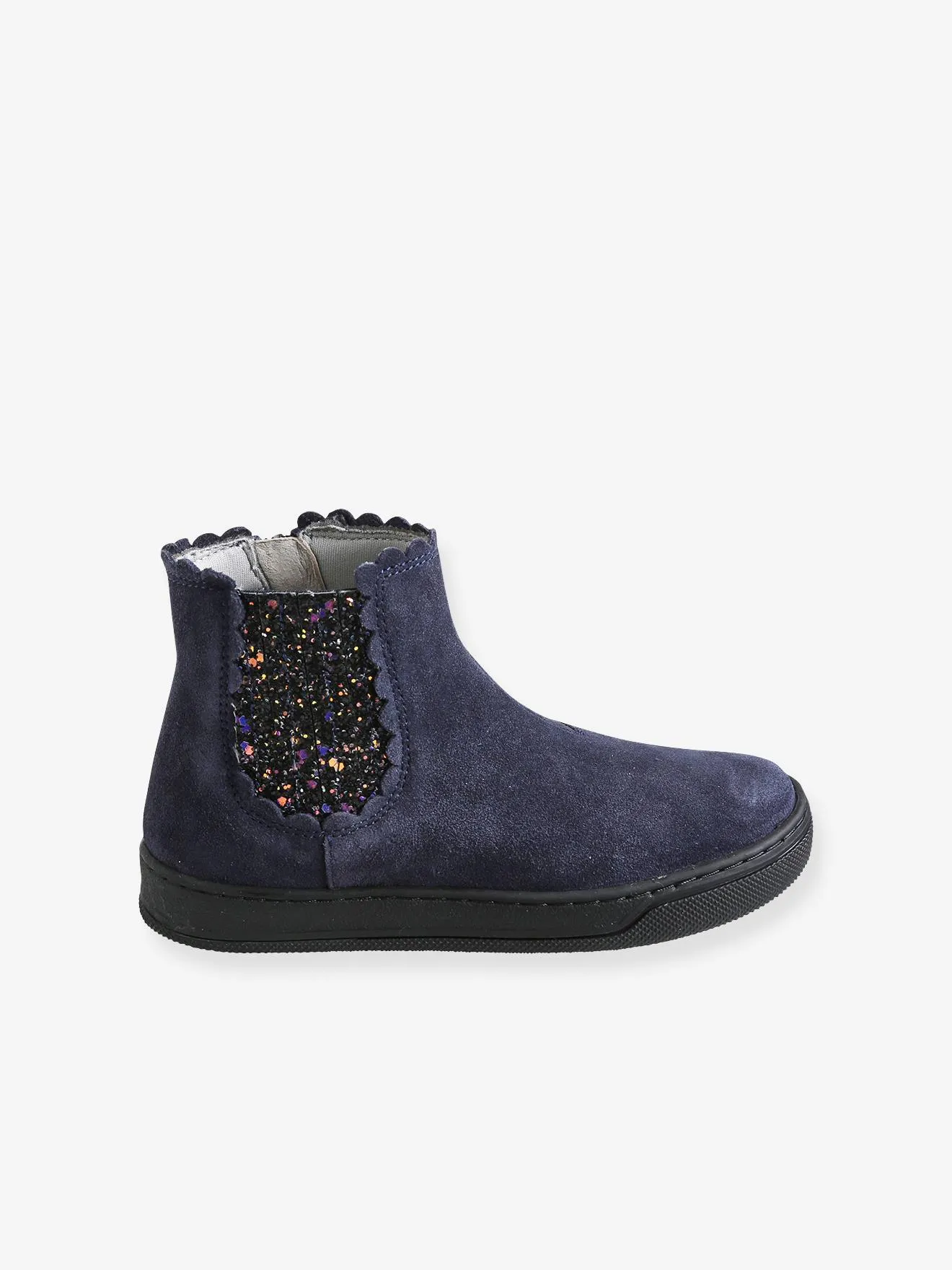 Boots élastiqués et zippés fille taupe - Vertbaudet