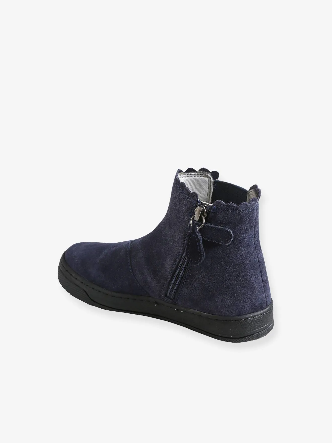 Boots élastiqués et zippés fille taupe - Vertbaudet