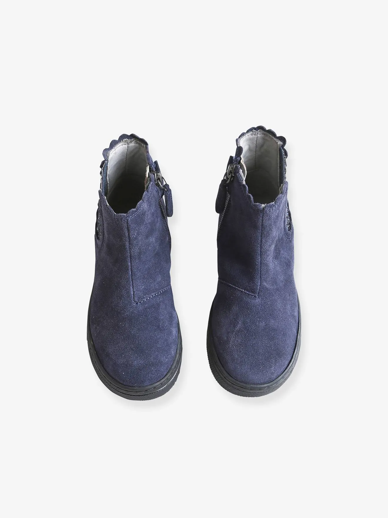 Boots élastiqués et zippés fille taupe - Vertbaudet