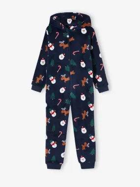 Combinaison surpyjama Noël garçon marine - Vertbaudet