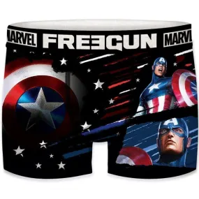 FREEGUN Boxer Homme Microfibre RIC Noir Bleu MARVEL