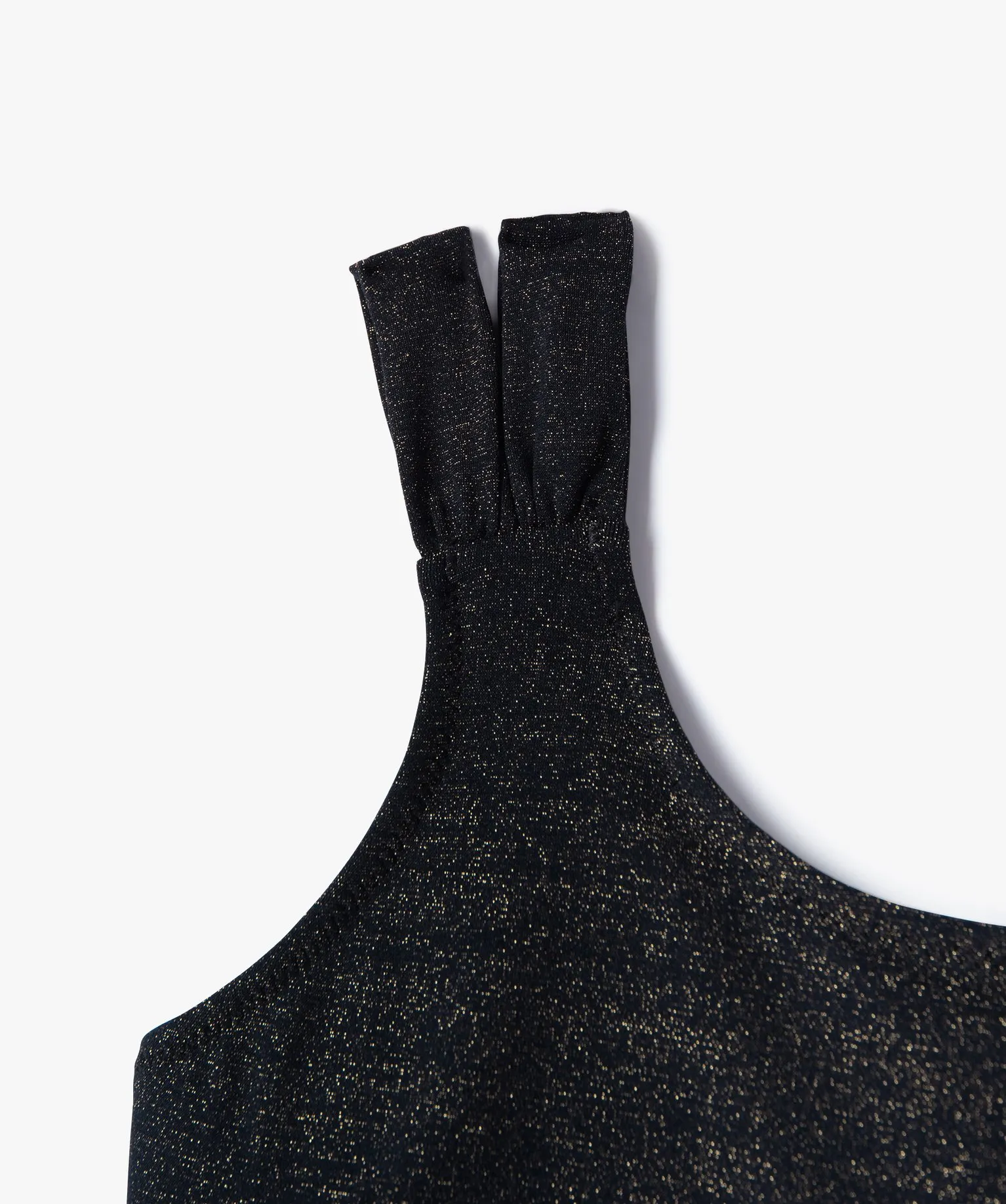 Maillot de bain 2 pièces en maille pailletée fille noir