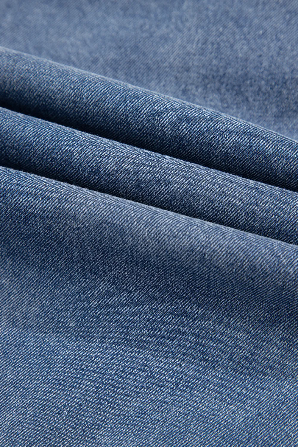 Mini-robe en jean bleu crépuscule avec poches latérales *