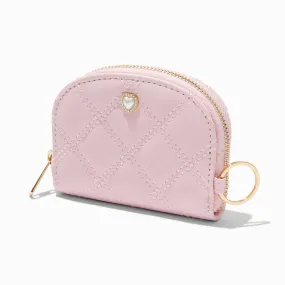 Portefeuille rose matelassé cœur