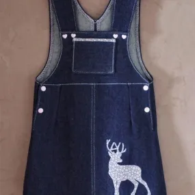 Robe salopette en jean bleu, faon liberty - 3 ans