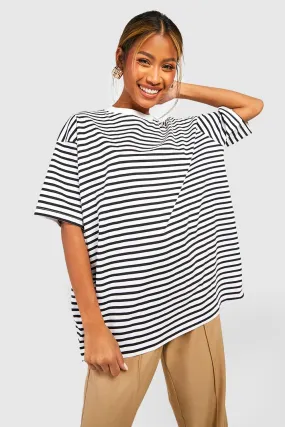 T-shirt oversize basique à rayures