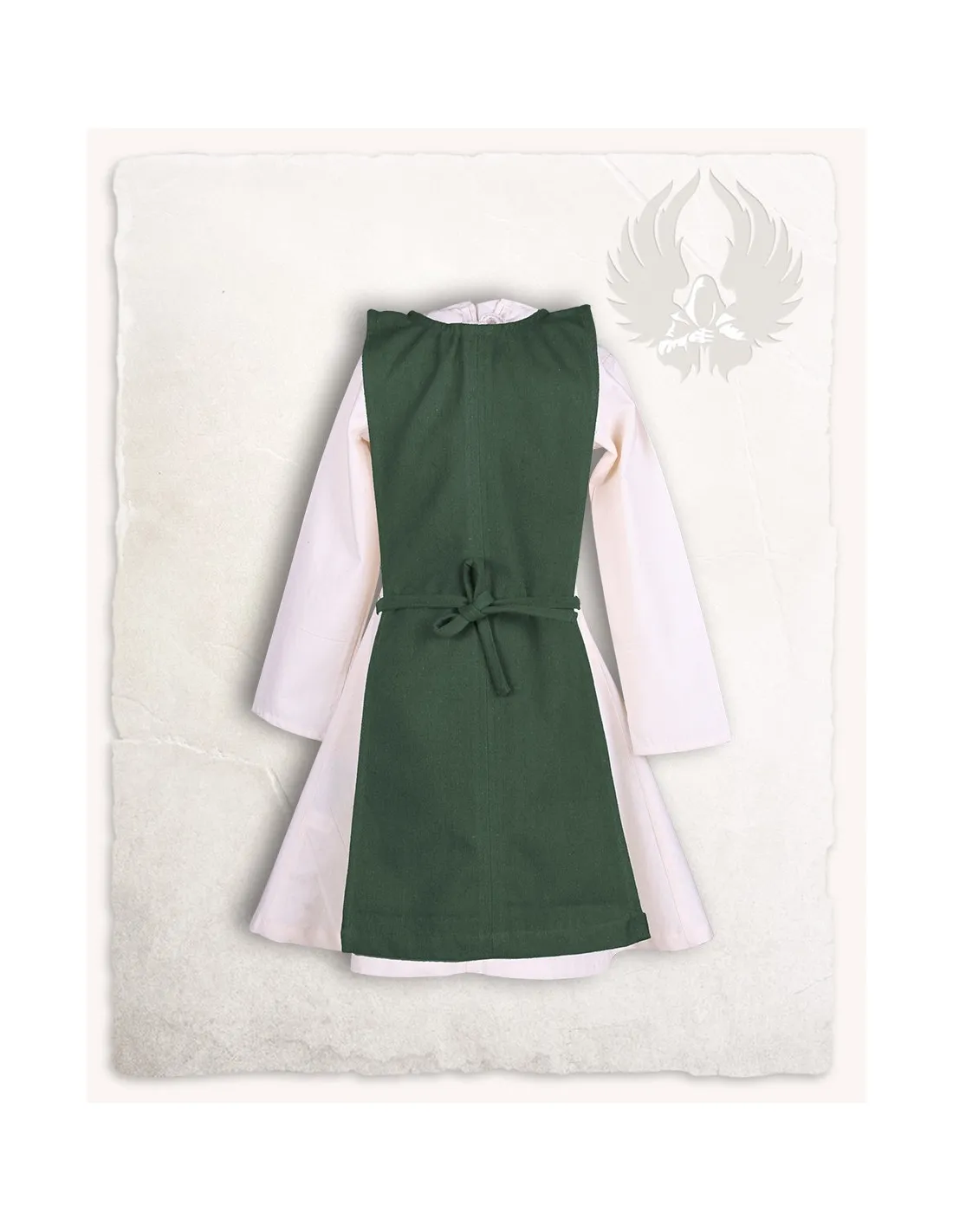 Tablier médiéval fille modèle Lisbeth, couleur verte ⚔️ Boutique Épées