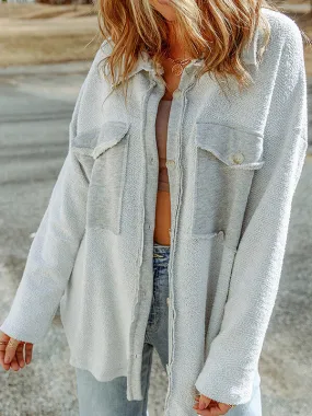 Veste Chemise pour Femme Poches Contraste et Col Revers